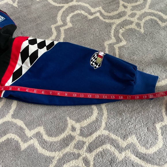 Nascar Men's Black and Blue Checkered Bomber Jacket - Picture 8 of 9